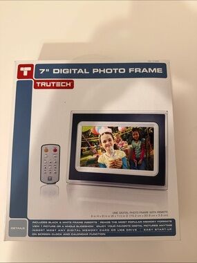 NIB TruTech 7” Digital Photo Frame w/ Remote | Slide Show Display